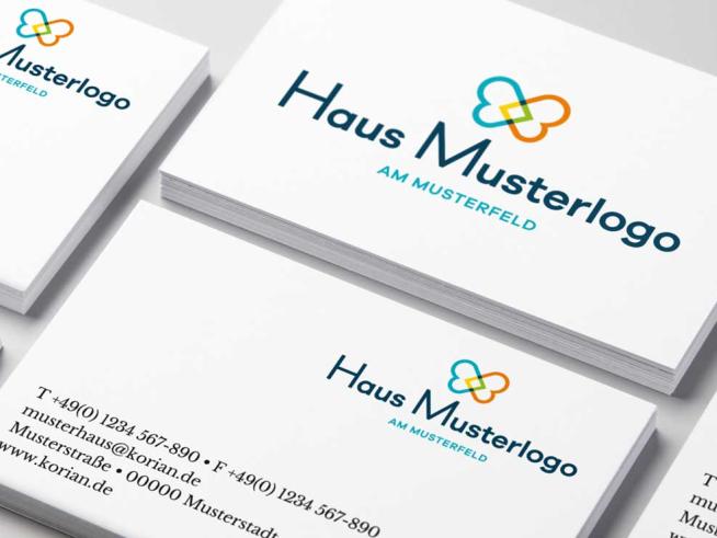 Visitenkarten mit Logo von Korian mit der E-Procurement-Lösung Smartpro von SIGEL