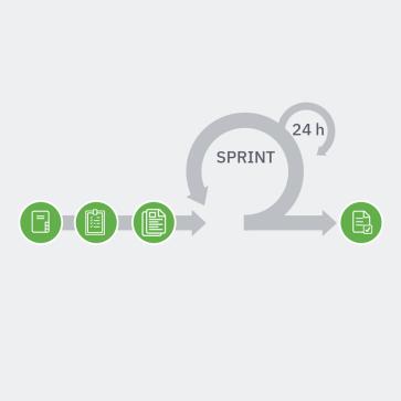 Die agile Arbeitsmethode “Scrum“ Teaser-Tiles
